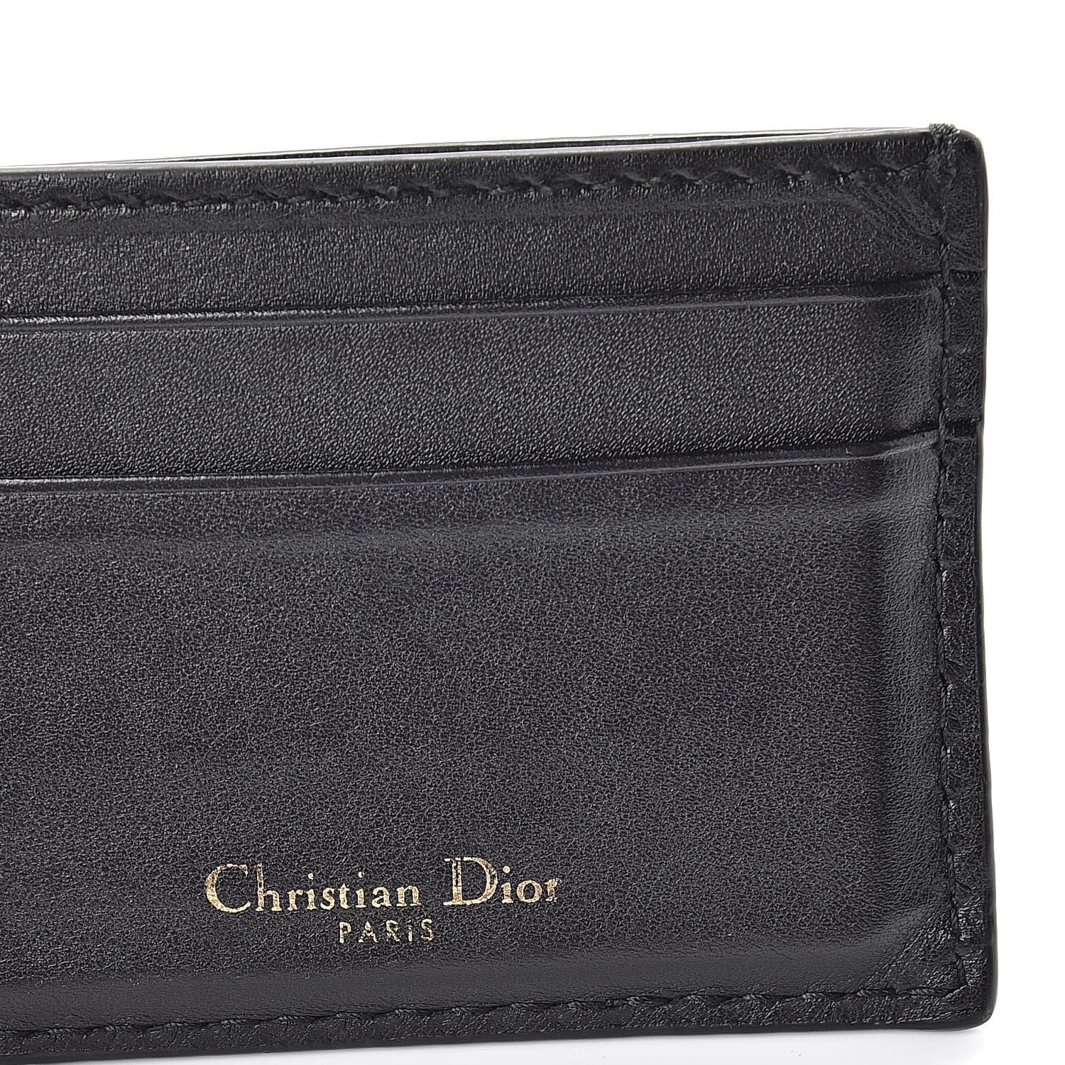 Christian Dior Calfskin D-Fence Card Holder Black 6 of 10