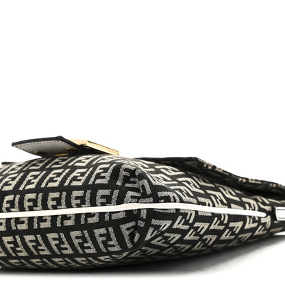 Fendi Zucchino Tube Messenger Bag Black White 9 of 9