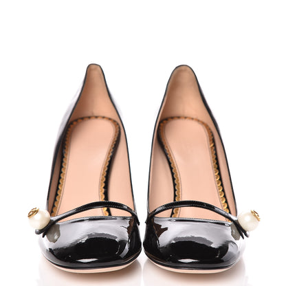 Gucci Vernice Pearl Arielle Mary Jane Pumps 39 Black 2 of 8