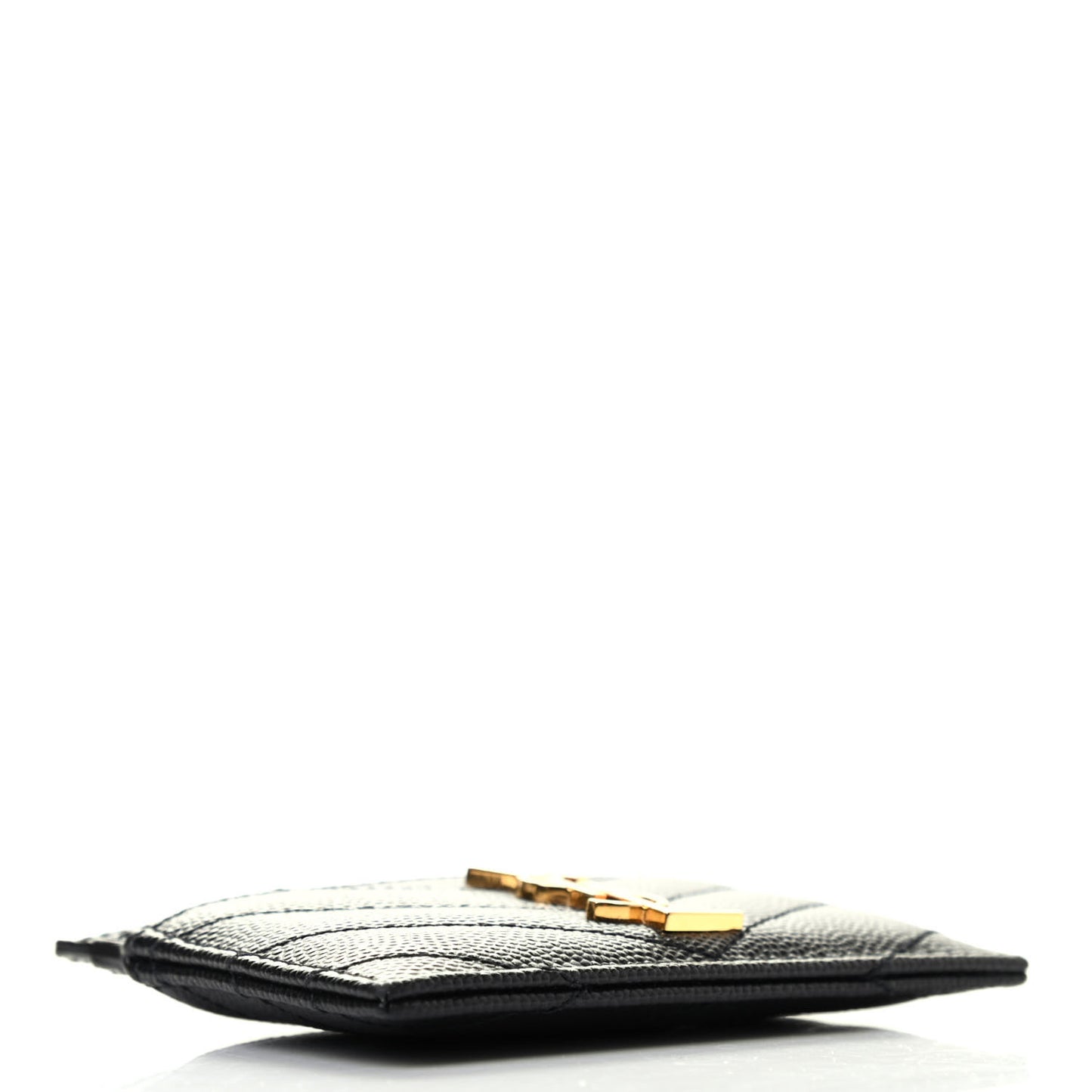Grain De Poudre Matelasse Chevron Monogram Credit Card Case Black