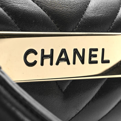Chanel Lambskin Chevron Quilted Medium Trendy CC Dual Handle Flap Bag Black 8 of 14