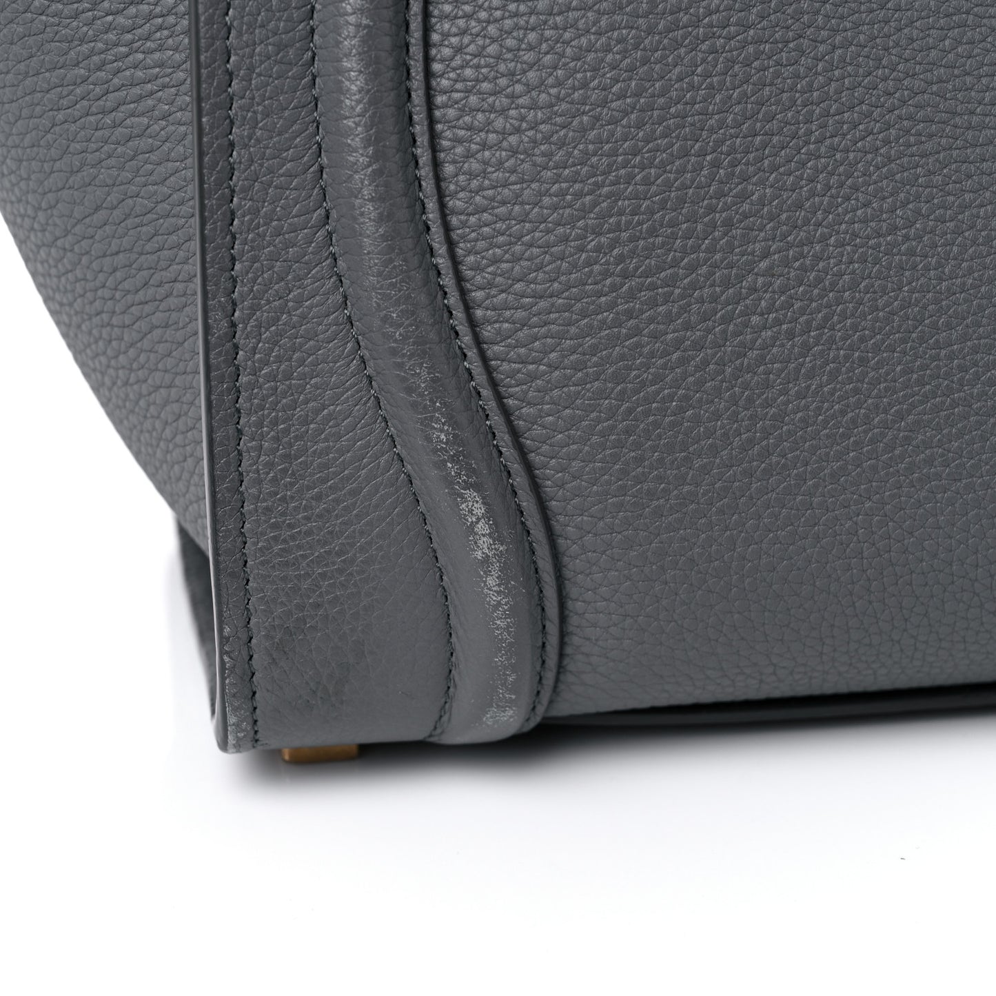 Baby Drummed Calfskin Micro Luggage Kohl