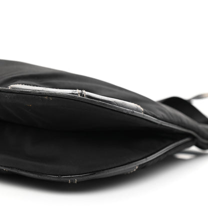 Prada Tessuto Nylon Calfskin Flat Messenger Bag Black 9 of 12