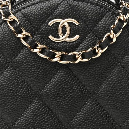 Chanel Caviar Quilted Round Handle With Care Vanity With Chain Black 10 of 12
