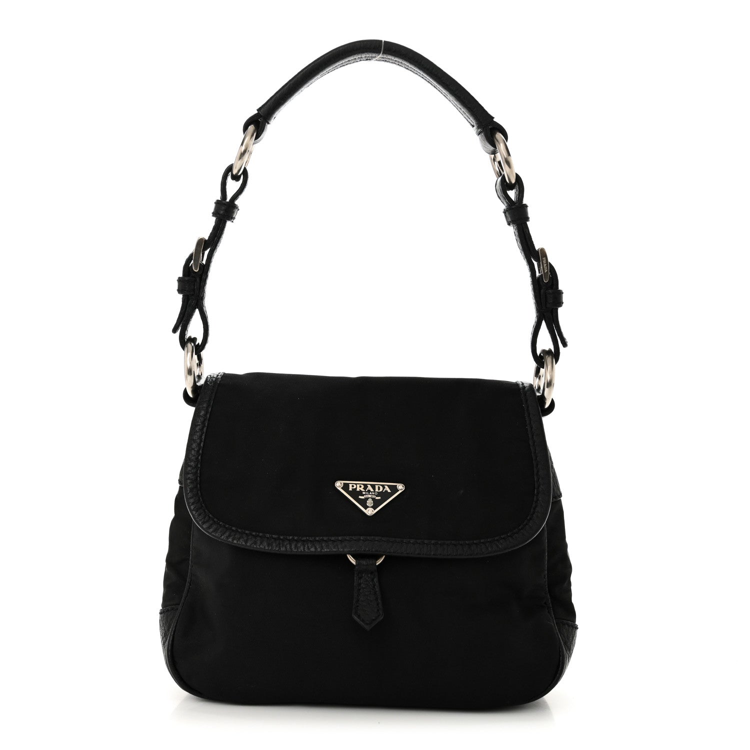 Prada Nylon Vitello Daino Hobo Black 1 of 9