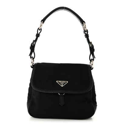 Prada Nylon Vitello Daino Hobo Black 1 of 9