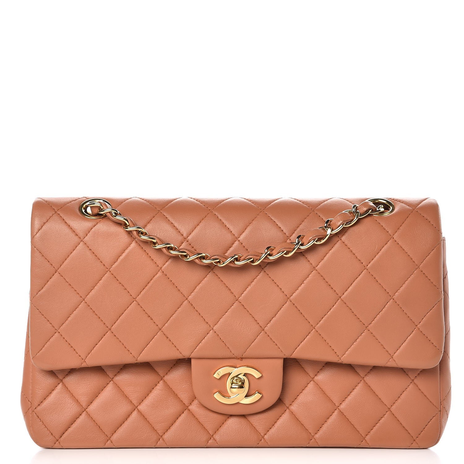 Chanel Lambskin Quilted Medium Double Flap Camel 1 of 13