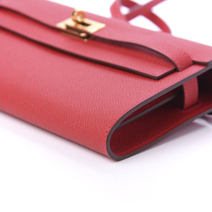 Hermes Epsom Kelly Wallet To Go Rouge Casaque 7 of 10