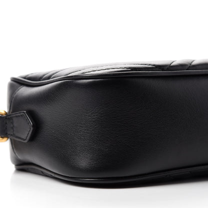 Gucci Calfskin Matelasse Small GG Marmont Chain Shoulder Bag Black 6 of 12