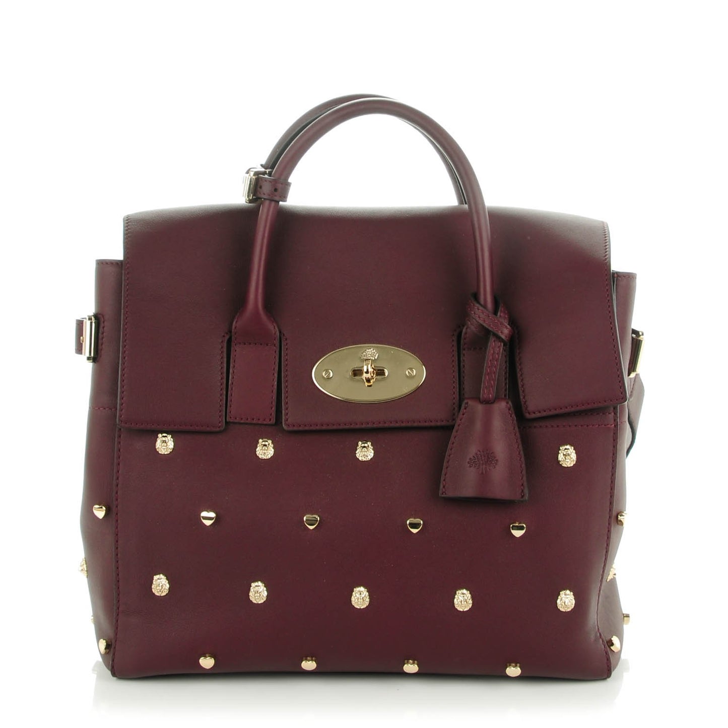 Calfskin Studded Medium Cara Delevingne Convertible Satchel Oxblood
