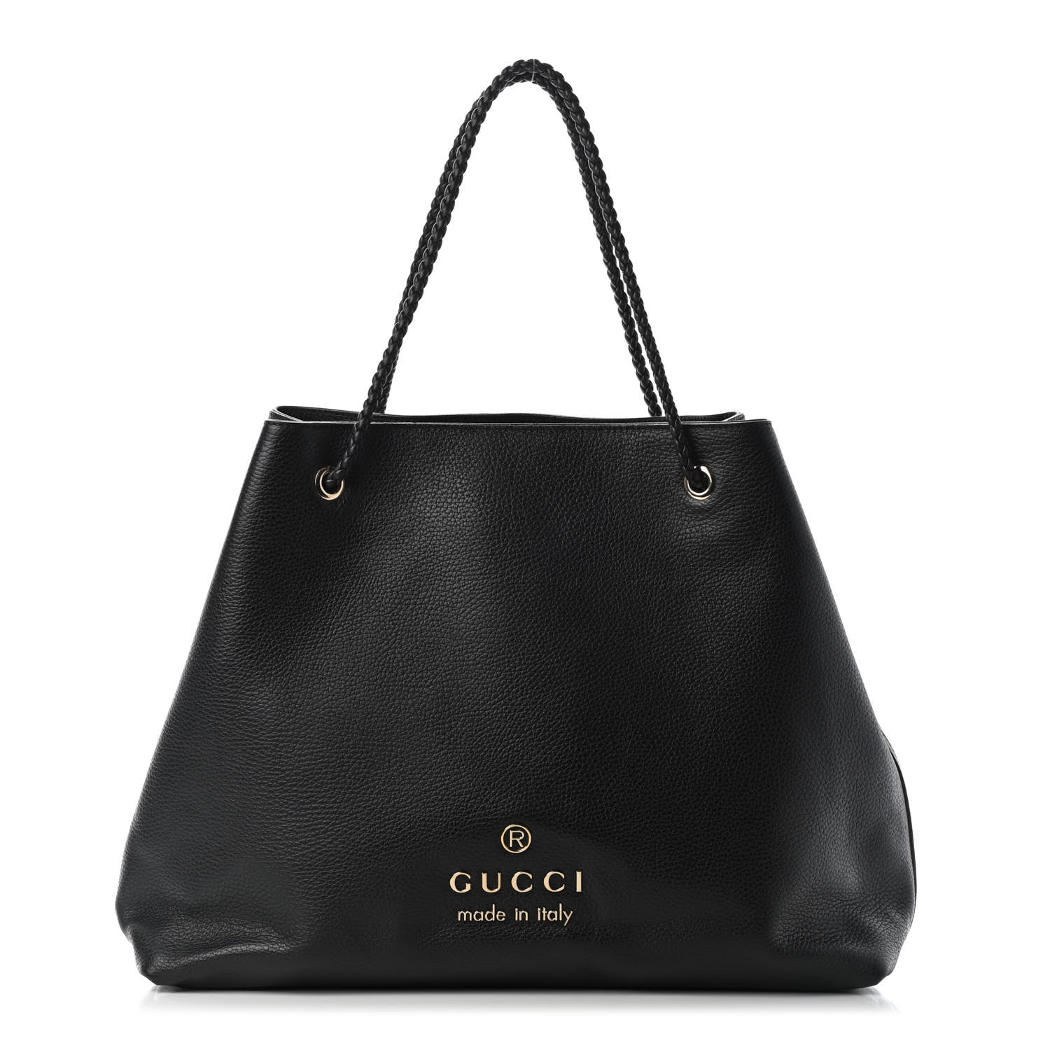 Gucci Calfskin Large Gifford Braided Handle Tote Black 1 of 9