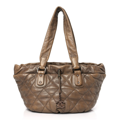 Chanel Lambskin Quilted Cloudy Bundle East West Tote Beige 1 of 11