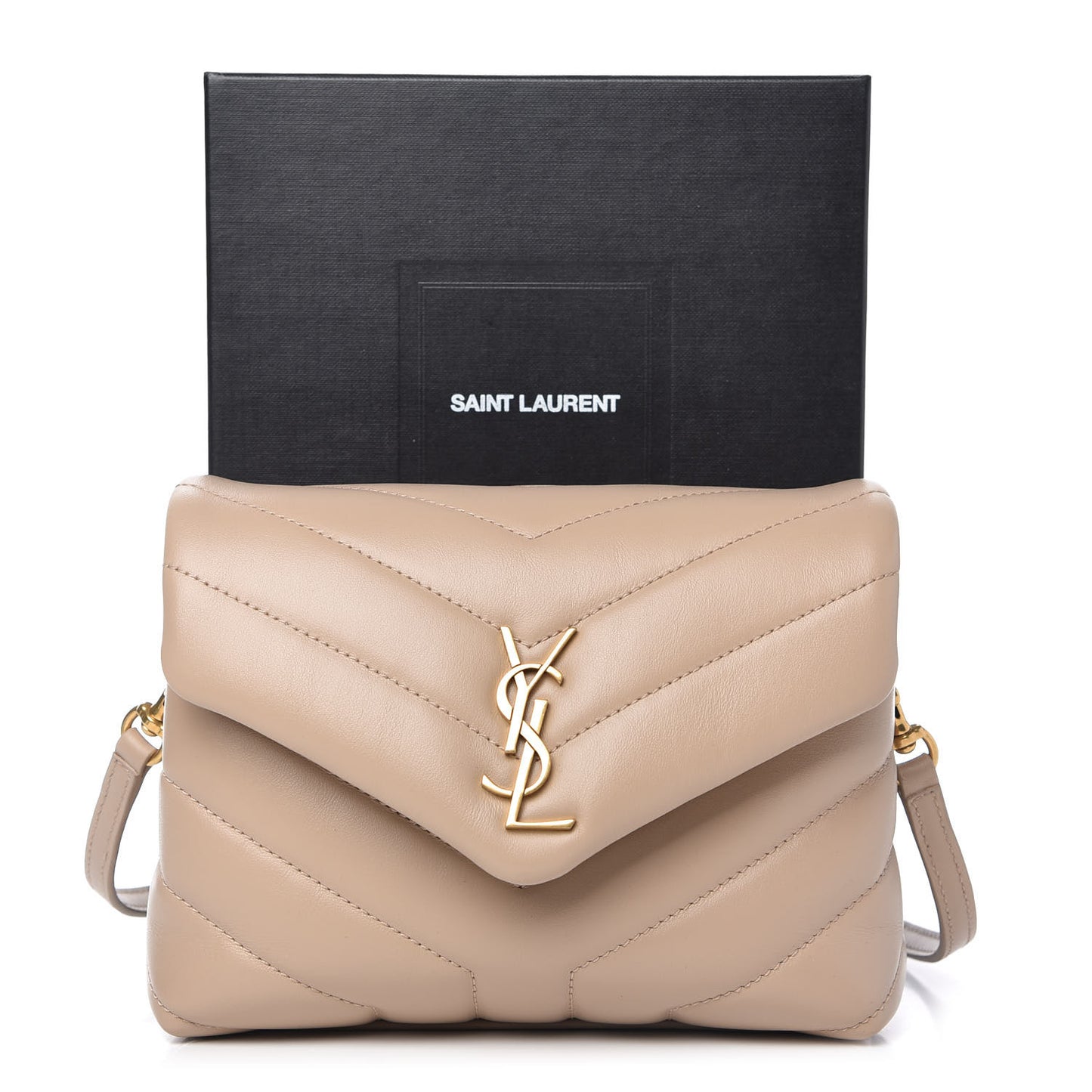 Calfskin Y Quilted Monogram Toy Loulou Crossbody Bag Dark Beige