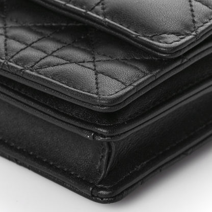 Christian Dior Lambskin Lady Dior Top Handle Clutch Black 8 of 9