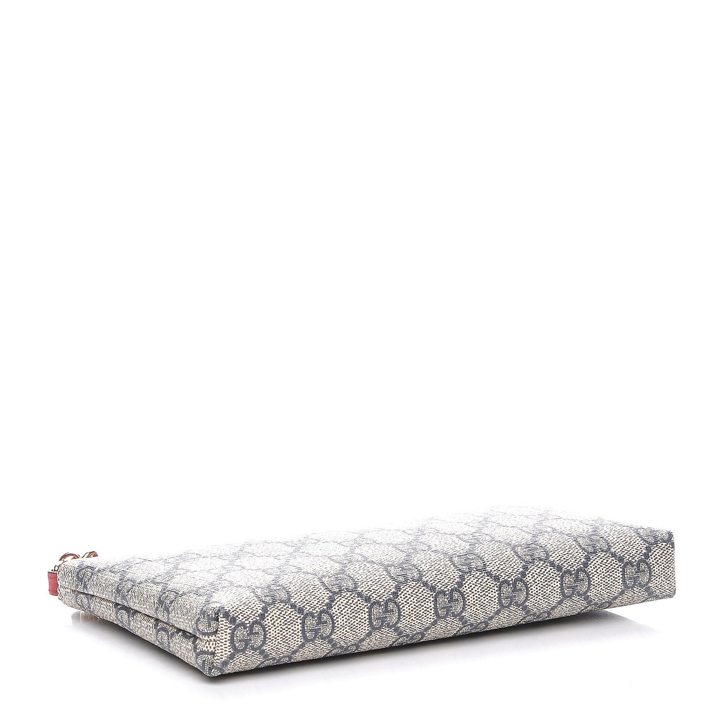 GG Supreme Monogram Wrist Wallet Beige Hibiscus Red