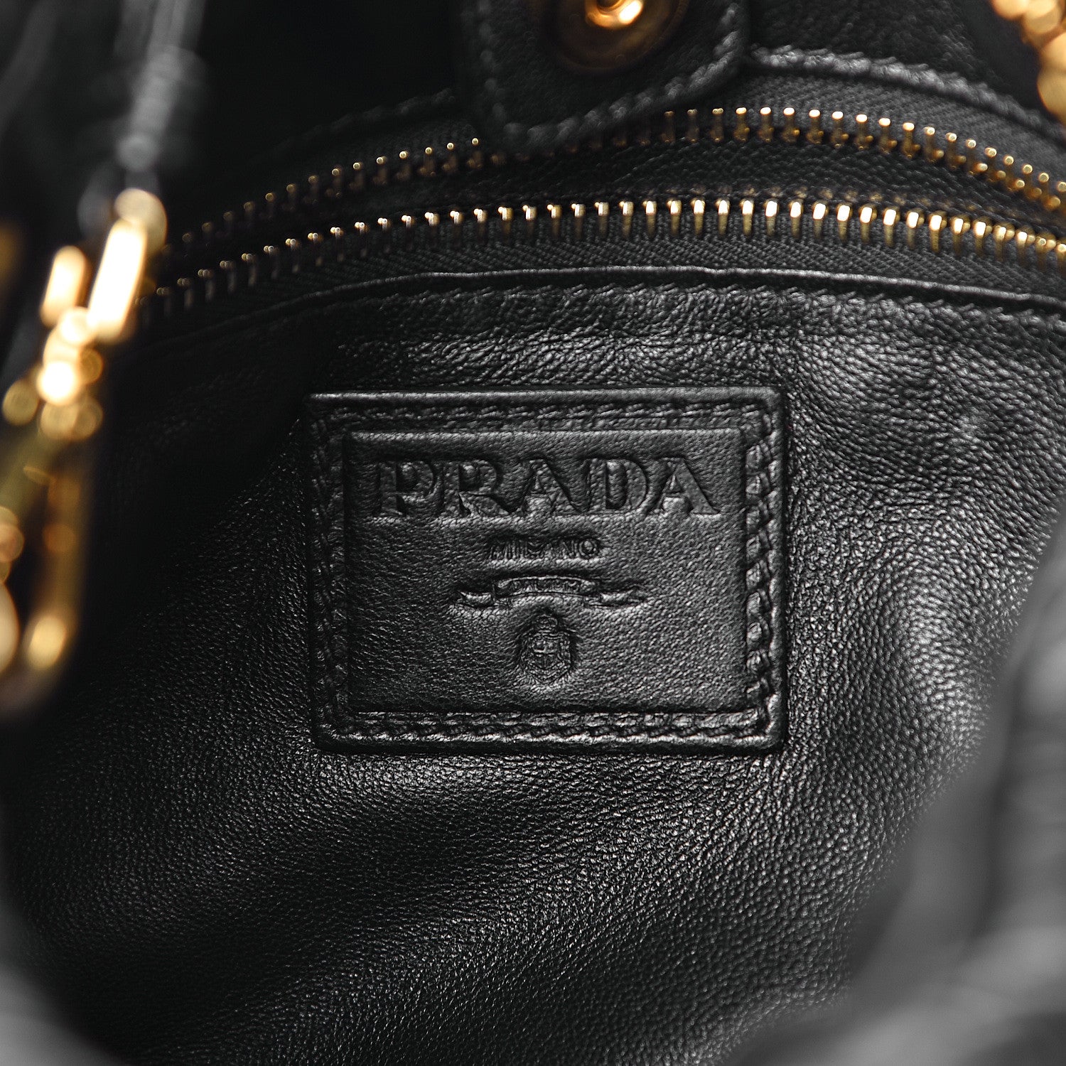 Prada Nappa Stripes Hobo Black 6 of 10