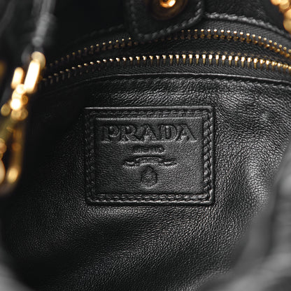 Prada Nappa Stripes Hobo Black 6 of 10