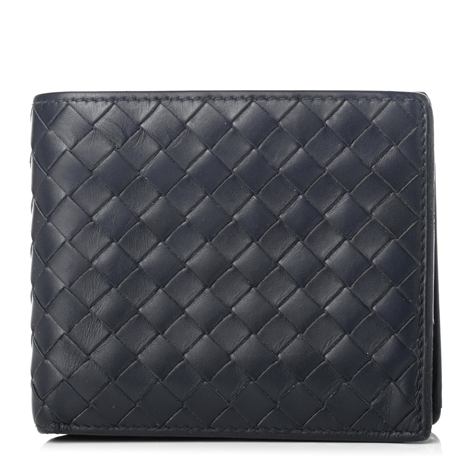 Bottega Veneta Nappa Intrecciato Bi-Fold Wallet Blue 1 of 9
