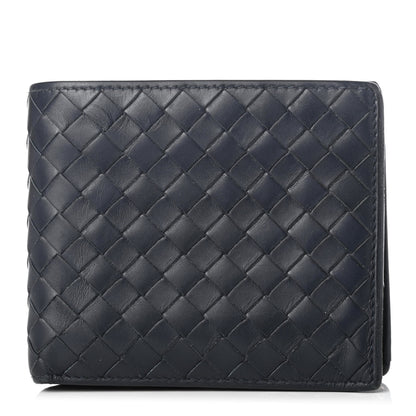 Bottega Veneta Nappa Intrecciato Bi-Fold Wallet Blue 1 of 9