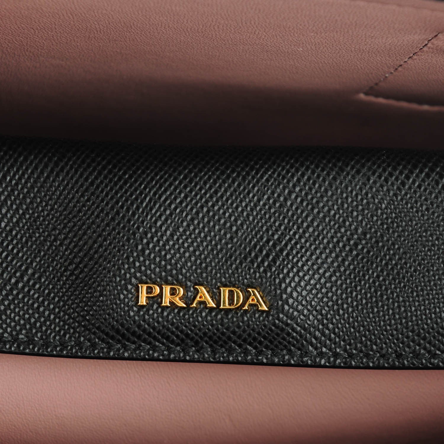 Prada Saffiano Cuir Large Double Bag Black Mughetto 6 of 8