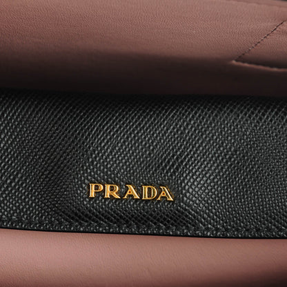 Prada Saffiano Cuir Large Double Bag Black Mughetto 6 of 8