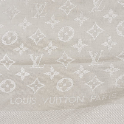 Louis Vuitton Silk Wool Monogram Shawl White 1 of 7