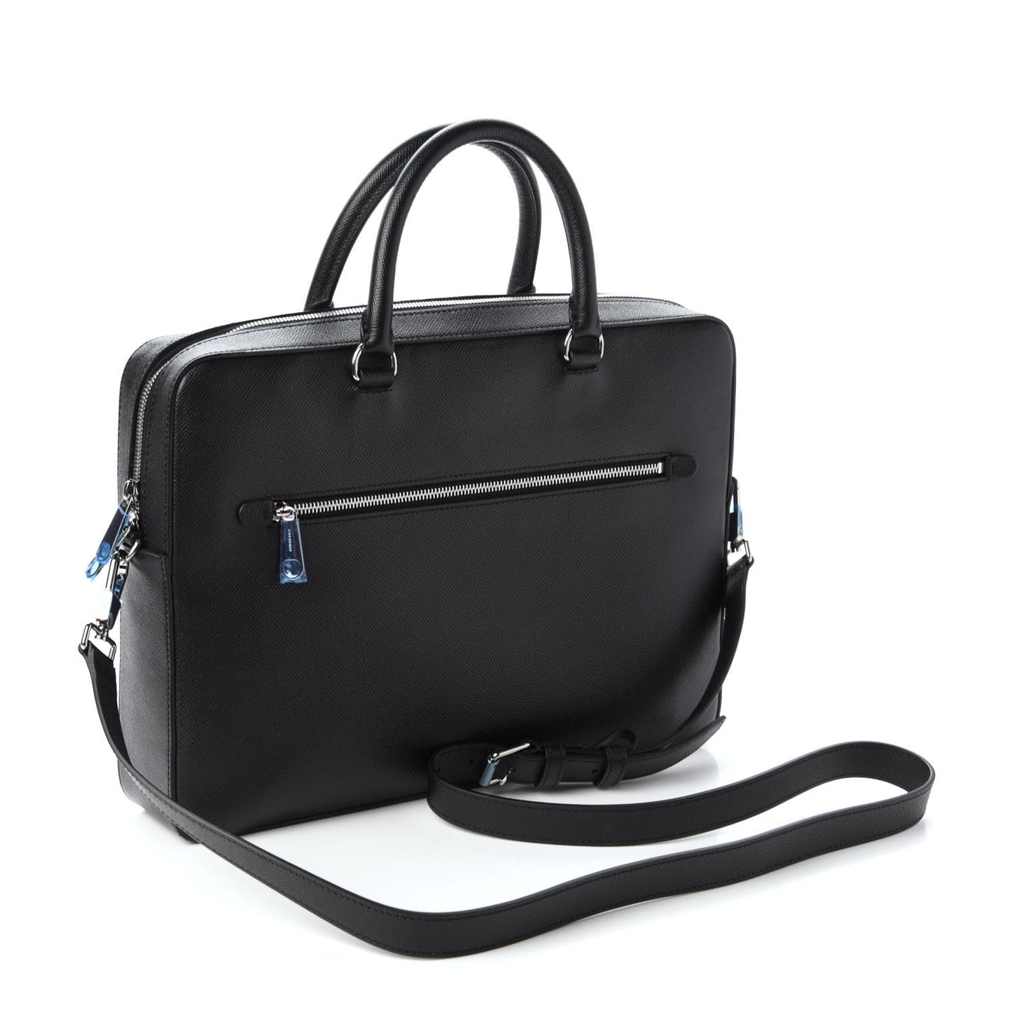 Grainy Calfskin Briefcase Black