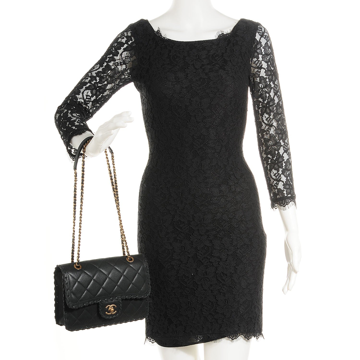 Chanel Metallic Calfskin Small Happy Stitch Flap Black 2 of 9