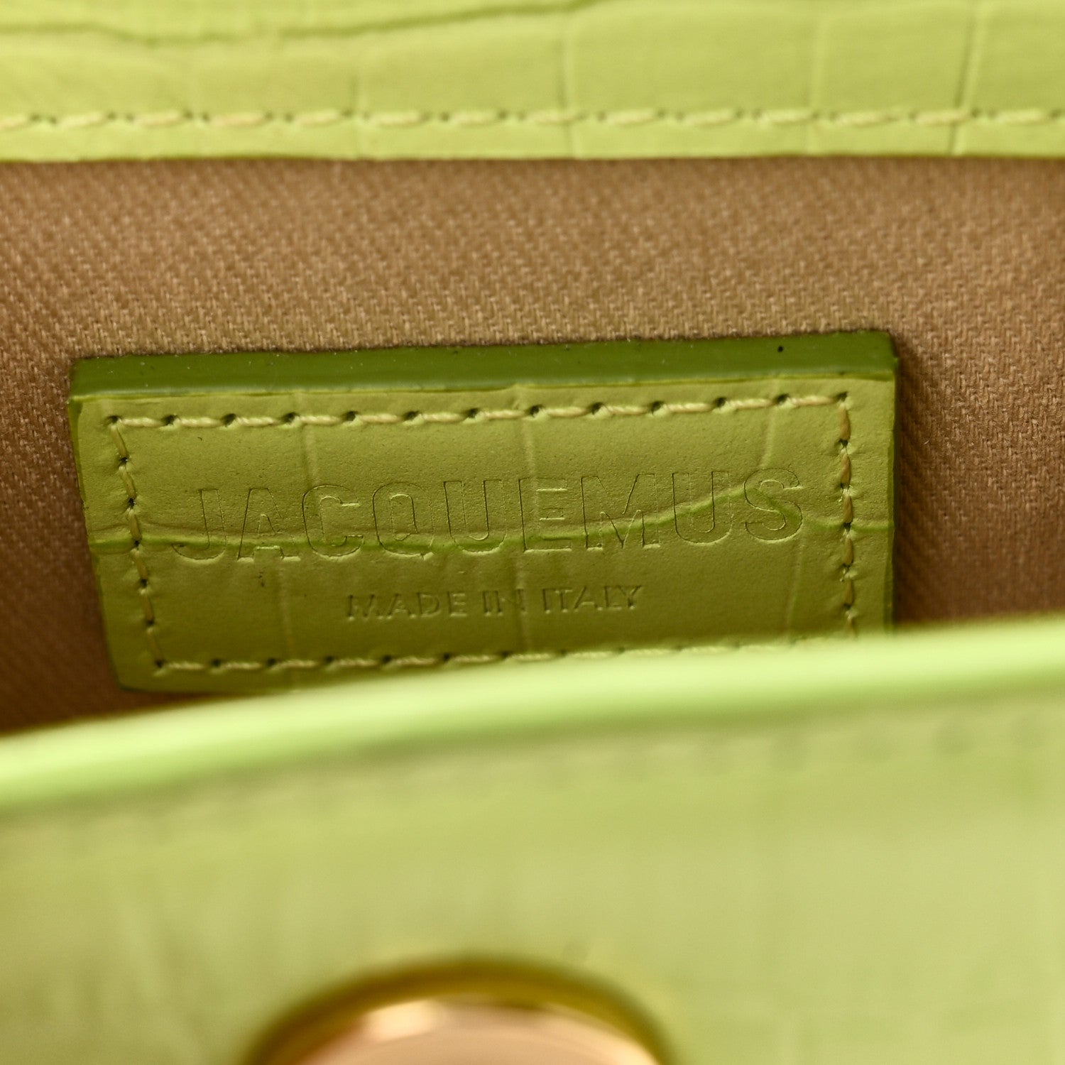 Jacquemus Calfskin Crocodile Embossed Le Chiquito Light Green 6 of 10