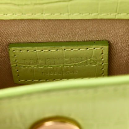 Jacquemus Calfskin Crocodile Embossed Le Chiquito Light Green 6 of 10