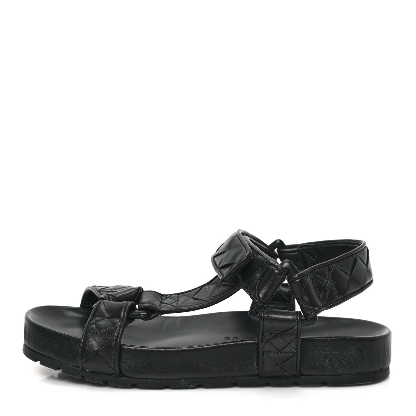 Nappa Intrecciato Trip Sandals 36 Black