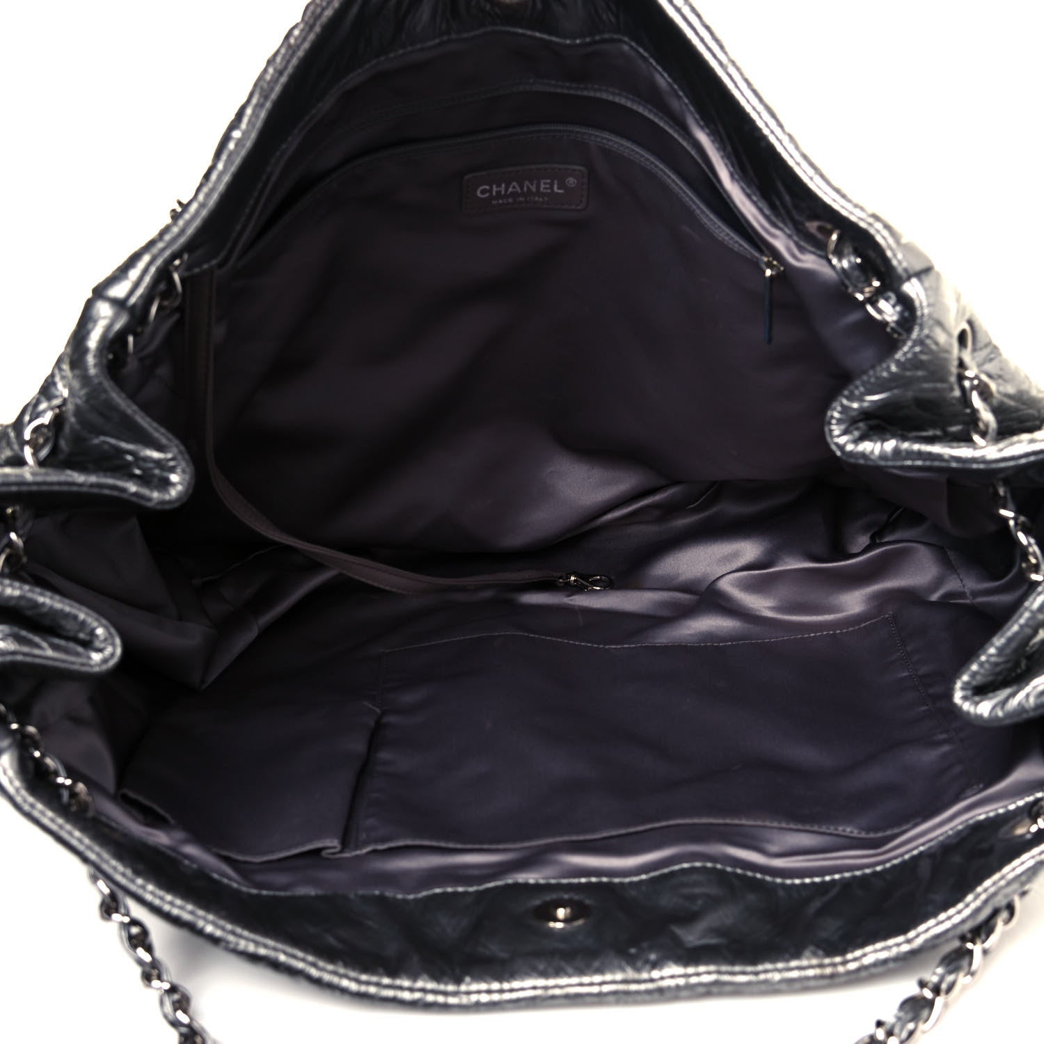 Chanel Vinyl Graphic Edge Tote Silver 5 of 13