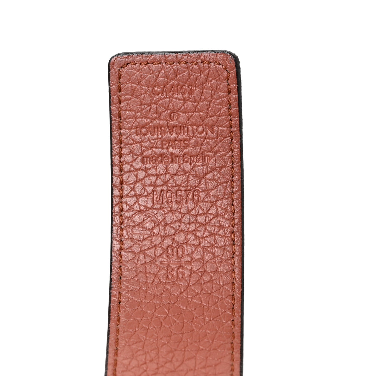Louis Vuitton Taurillon Calfskin 30mm LV Initiales Reversible Belt 90 36 Galet Tan 3 of 4