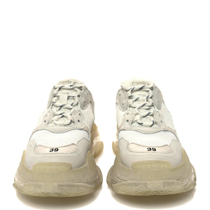 Balenciaga Fabric Mesh Clear Sole Womens Triple S Sneakers 39 White 2 of 8