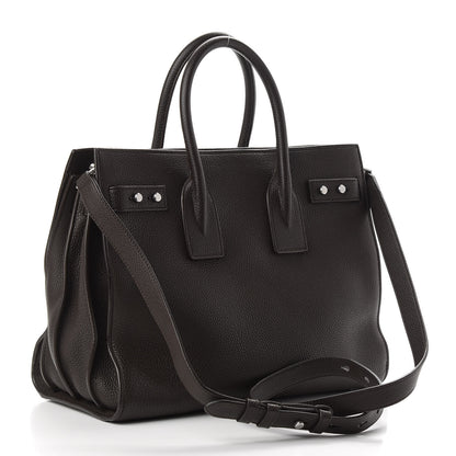 Saint Laurent Grained Calfskin Small Supple Sac de Jour Dark Brown 2 of 9