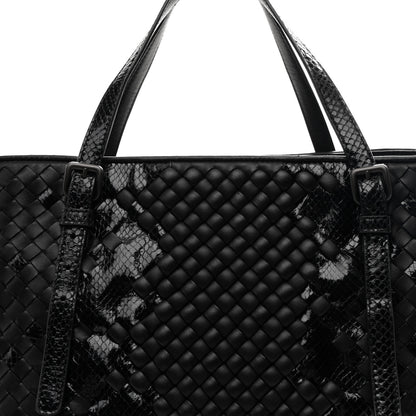 Bottega Veneta Nappa Ayers Intrecciato Medium Seamless Tote Black 8 of 10