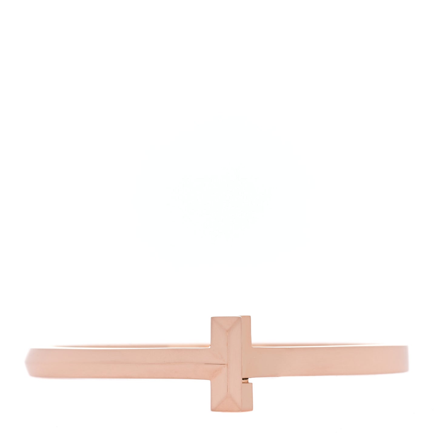 18K Rose Gold Wide T T1 Hinged Bangle Bracelet