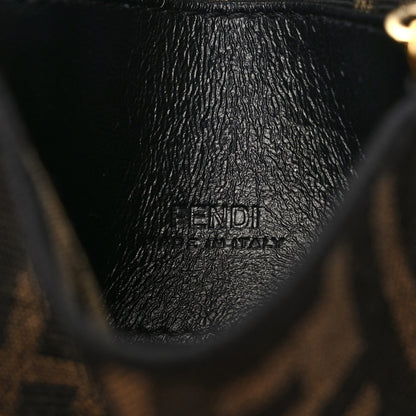 Fendi Fabric Jacquard FF 1974 Nano Baguette Charm Tobacco Moro Black 5 of 7