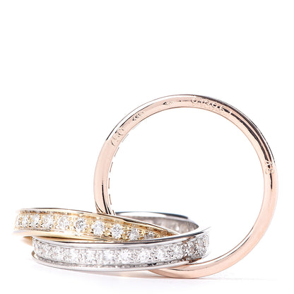 Cartier 18K White Yellow Pink Gold Diamond Trinity Ring 48 4.5 4 of 4