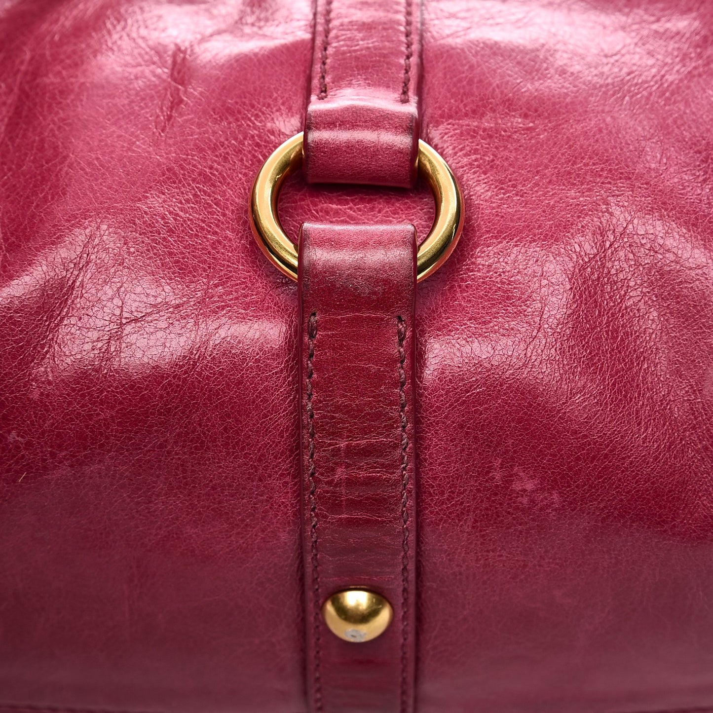 Vitello Lux Medium Bow Bag Fuchsia
