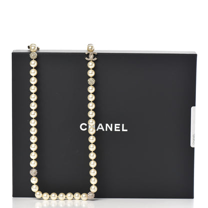 Chanel Pearl Baguette Crystal CC Long Necklace Gold 6 of 6