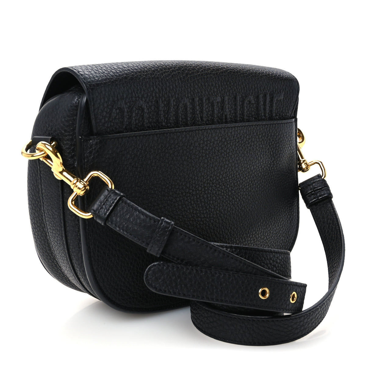 Grained Calfskin Medium Bobby Flap Black