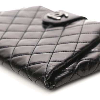 Chanel Aged Calfskin Quilted Zip Clutch Black 10 of 22
