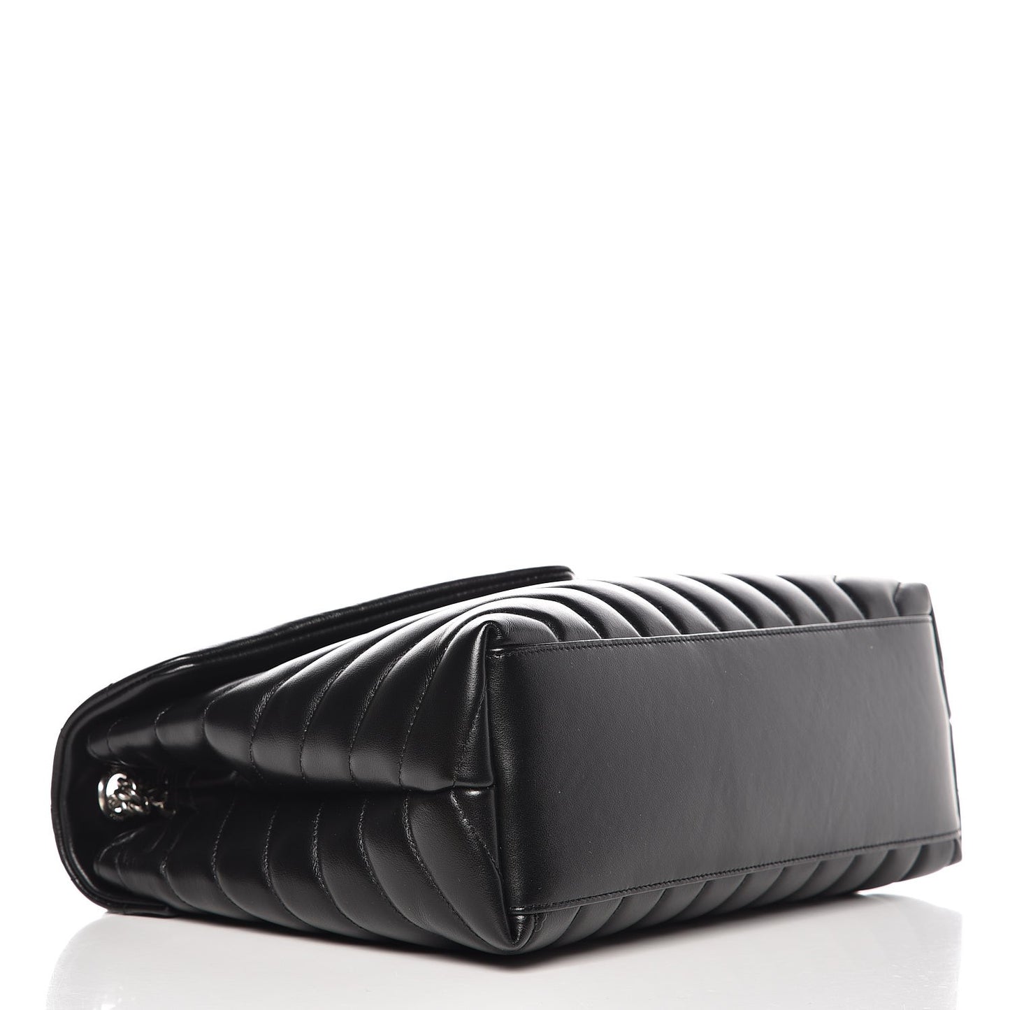 Calfskin Y Quilted Monogram Medium Loulou Chain Satchel Black