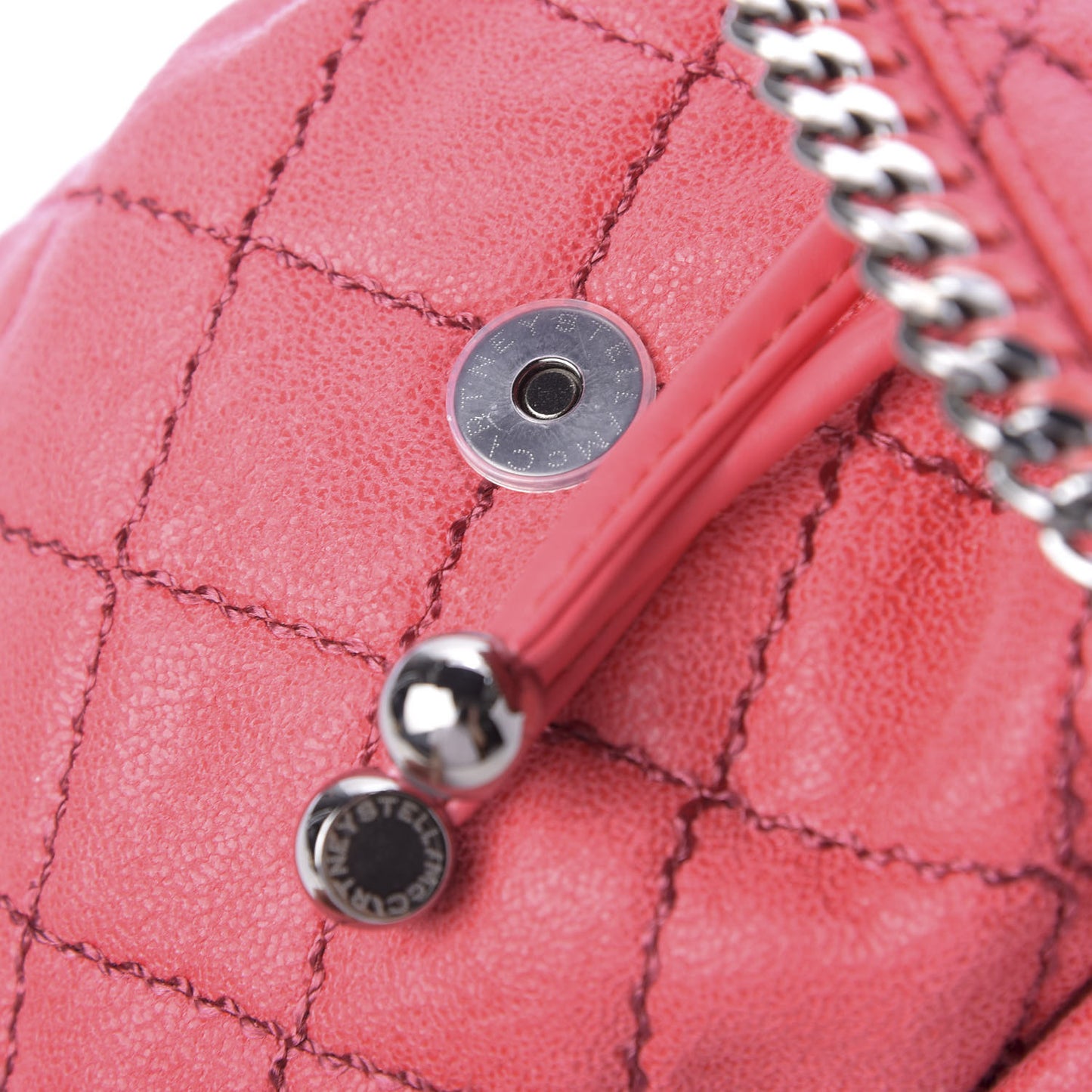 Shaggy Deer Quilted Mini Falabella Backpack Pink Fluo
