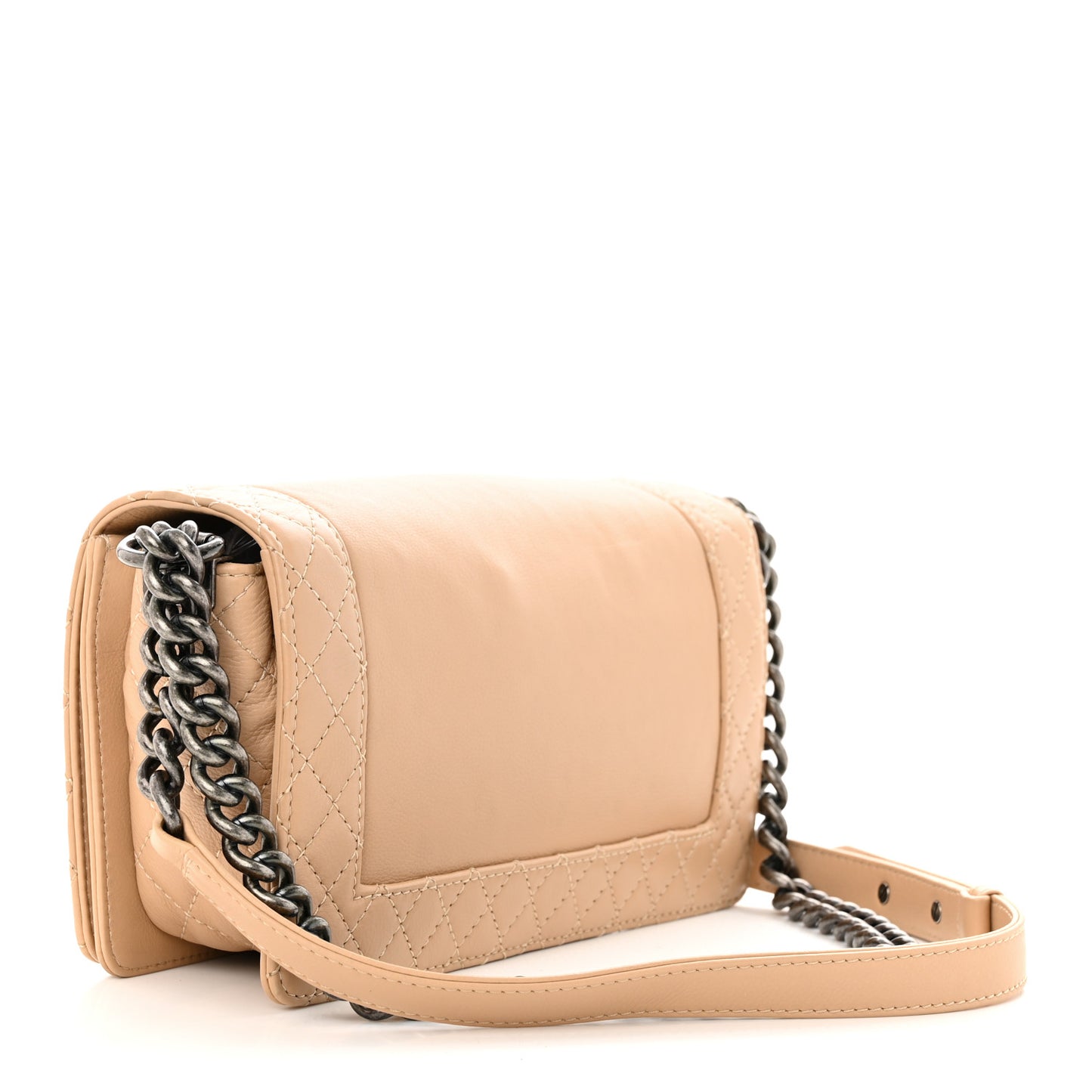 Calfskin Medium Boy Reverso Flap Beige Clair