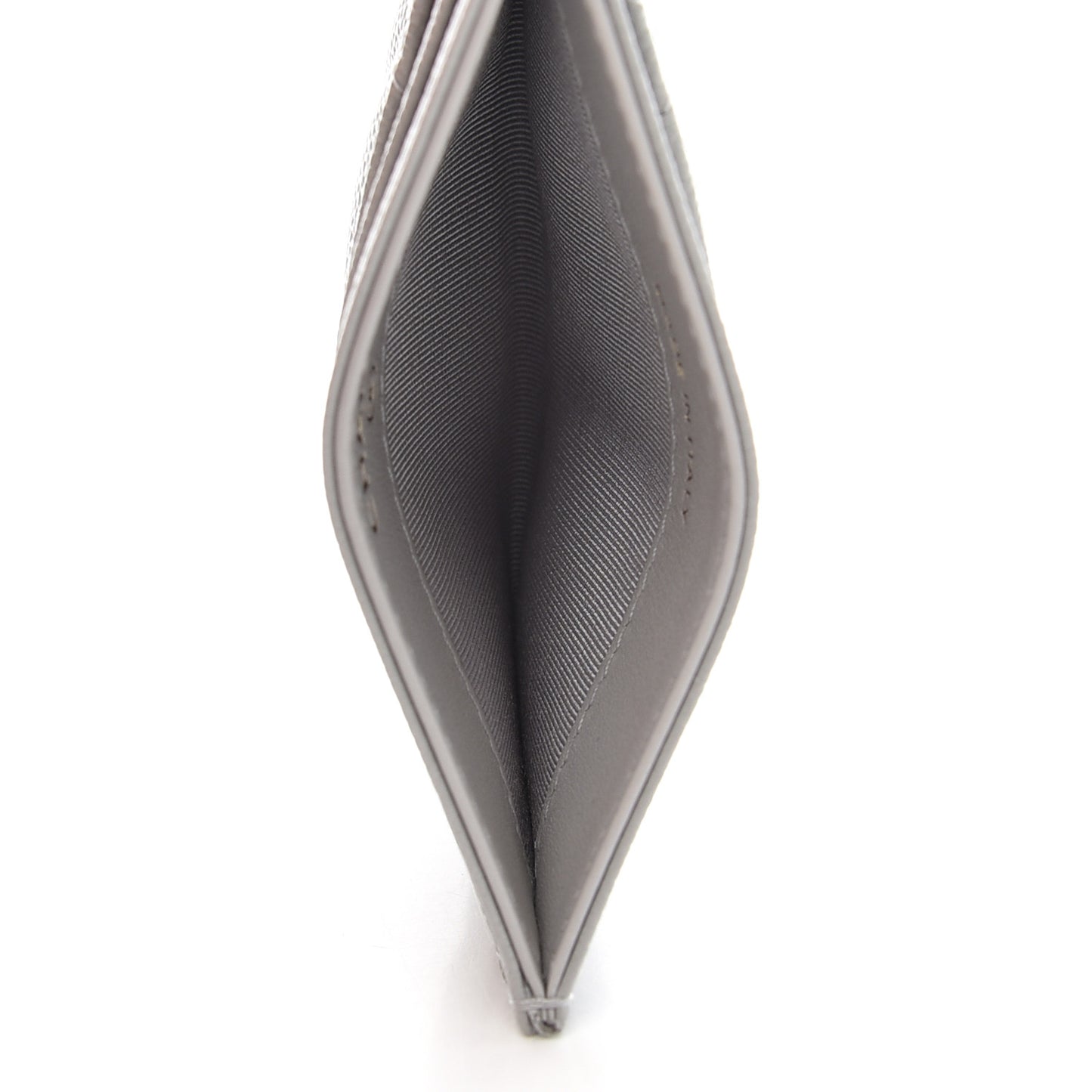 Caviar Quilted Card Holder Grey