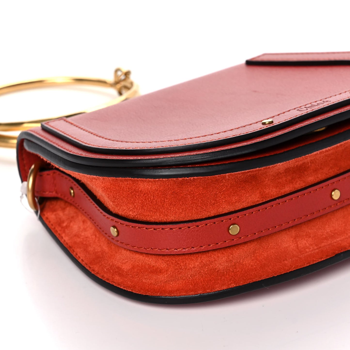 Calfskin Small Nile Bracelet Bag Earthy Red