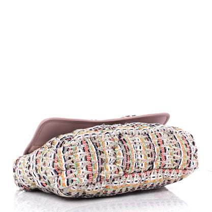 Chanel Lambskin Tweed Maxi Flap Pink Multicolor 4 of 10