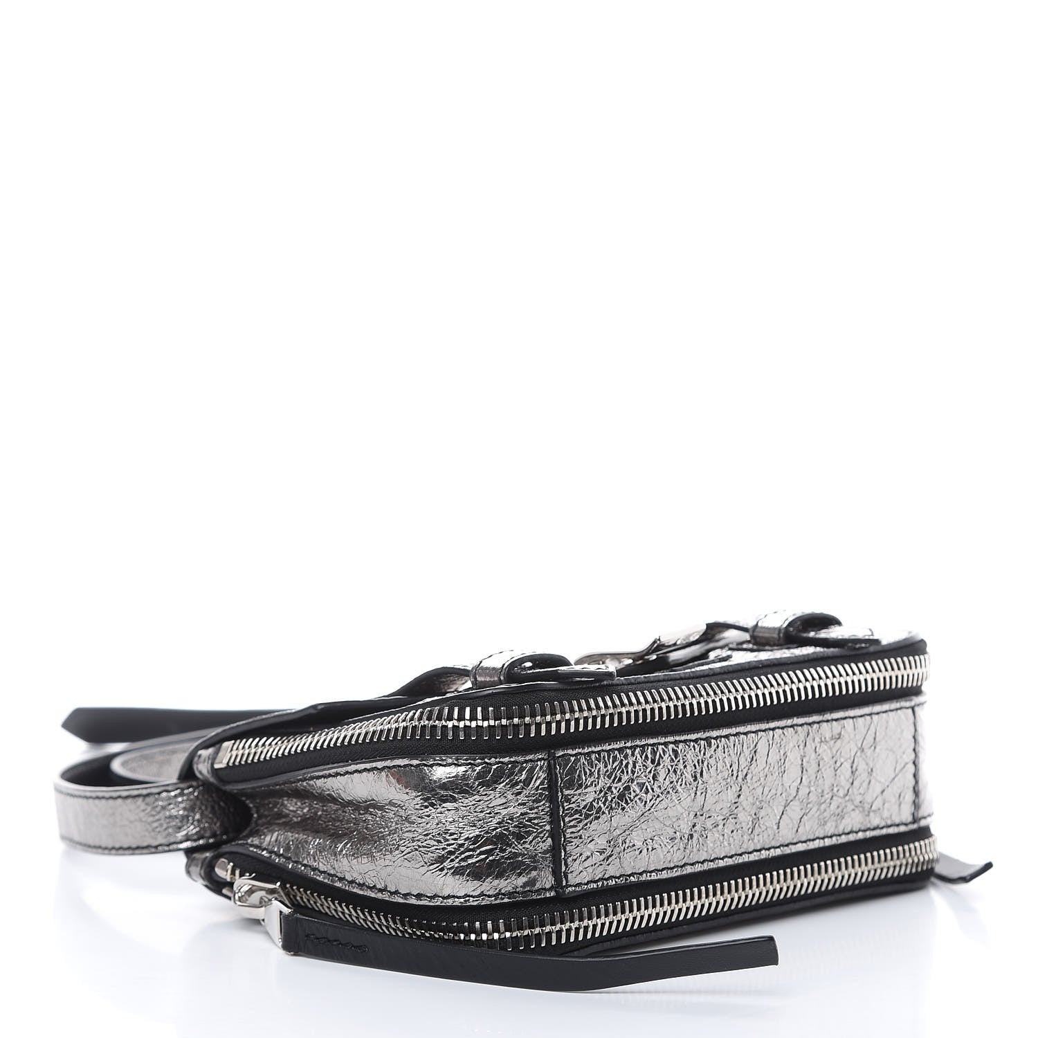 Proenza Schouler Metallic Paper Lambskin PS1 Mini Pouch Messenger Dark Silver 4 of 8